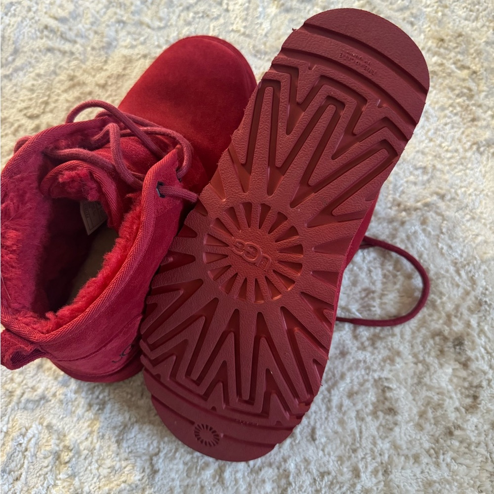 UGG size 8  Red Suede Boots - Picture 3 of 7